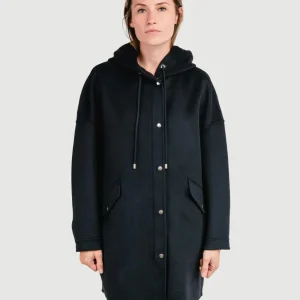 CAPPOTTO PARKA MICHELLE IN LANA NERO