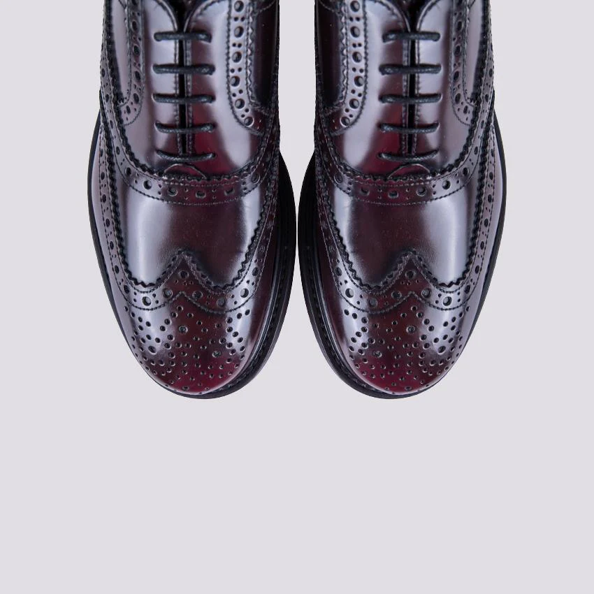 FRANCESINA IN PELLE ABRASIVATA CON CODA DI RONDINE BORDEAUX - immagine 4