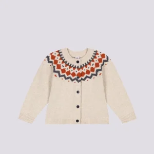 CARDIGAN JACQUARD LANA E COTONE BAMBINA