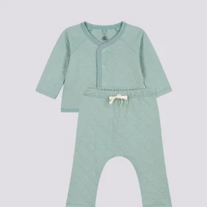 COMPLETO IN TUBIQUE TRAPUNTATO PER BEBÈ