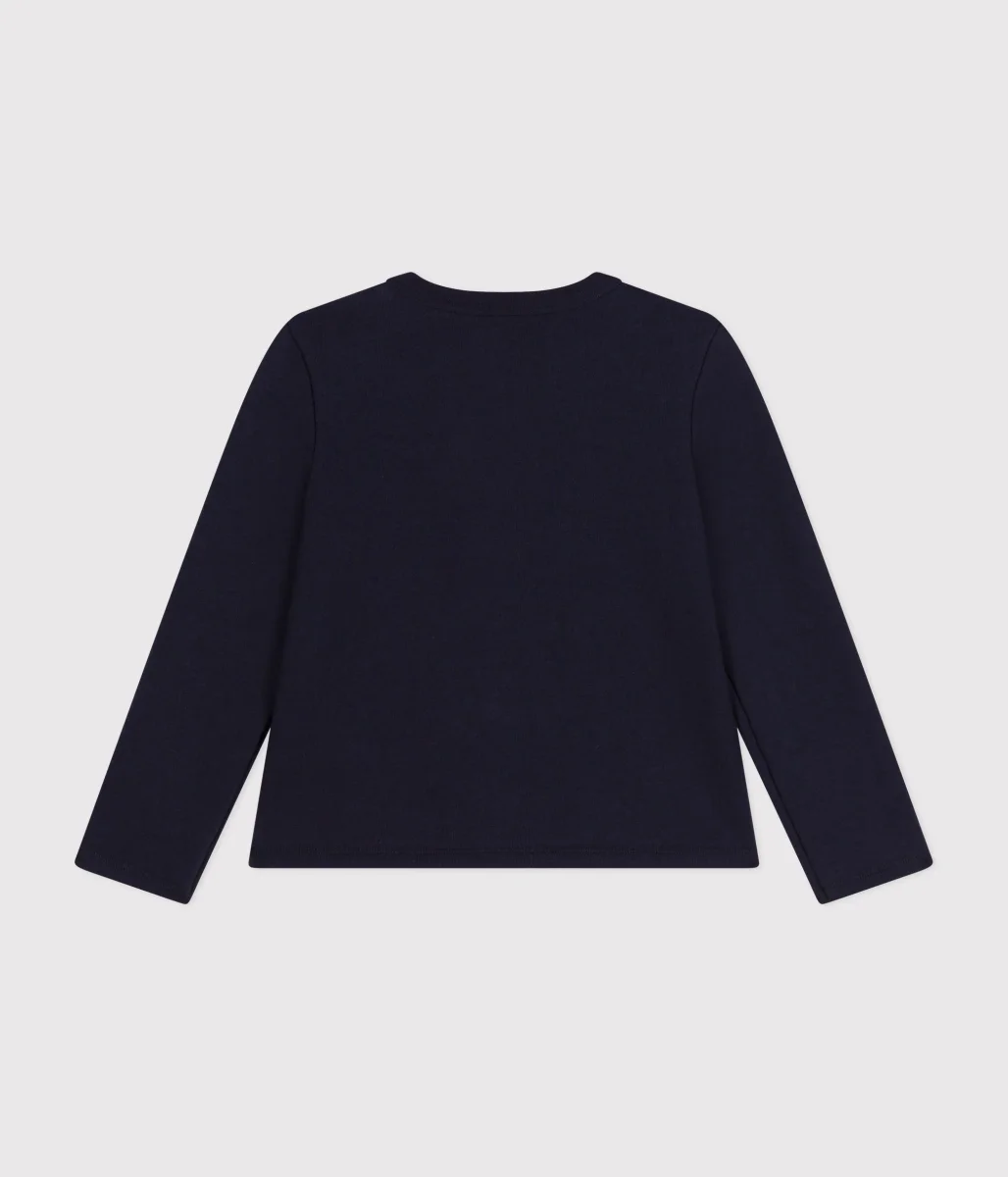 Cardigan blu in tessuto felpato bambina - immagine 3