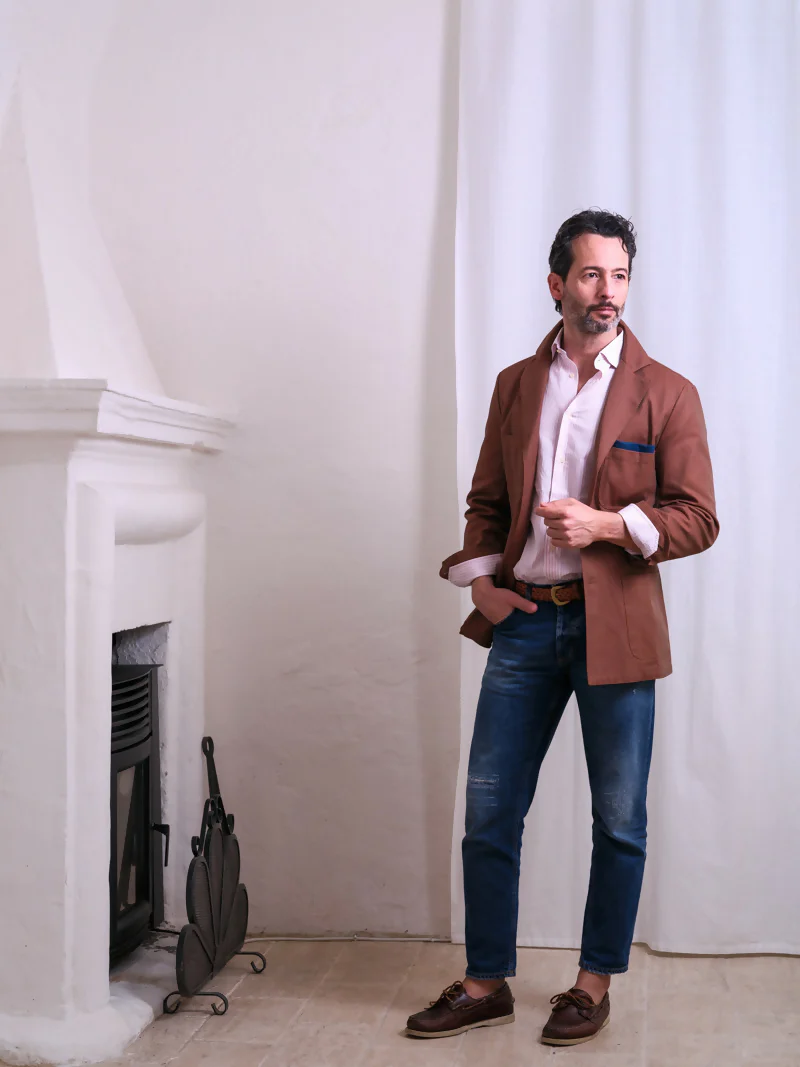 Giacca sahariana cotone 100% - Terra di Siena - immagine 6