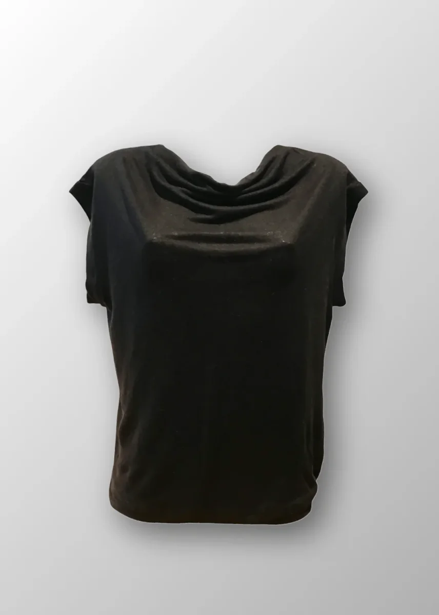 Maglia manica corta Martina con scollo a cascata in Puro Lino - immagine 6