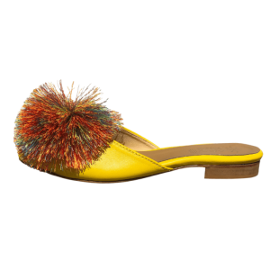 Luna: Sabot con Tomaia in Pelle con Pon Pon Multicolor