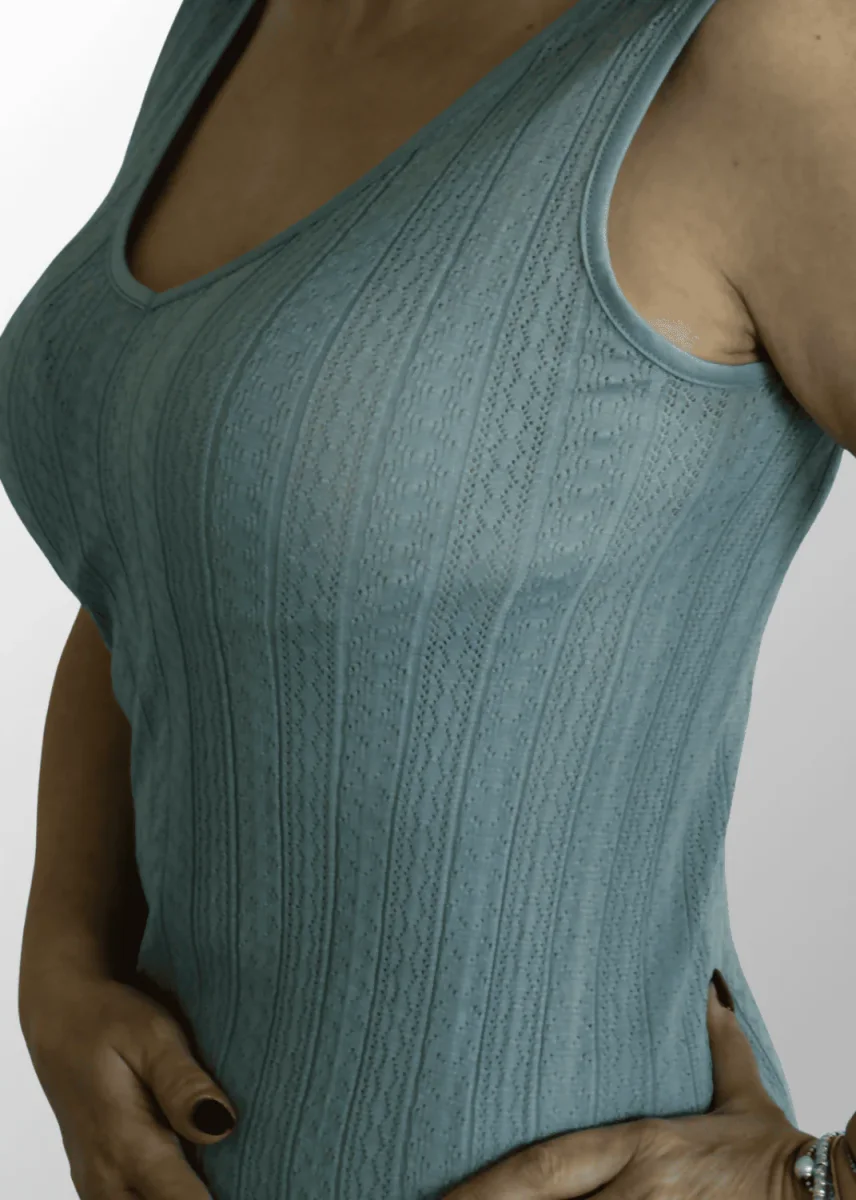 Top jacquard spalla larga Diana in Cotone Seta - immagine 7