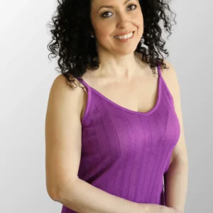 Top jacquard spalla stretta Anna in Cotone Seta