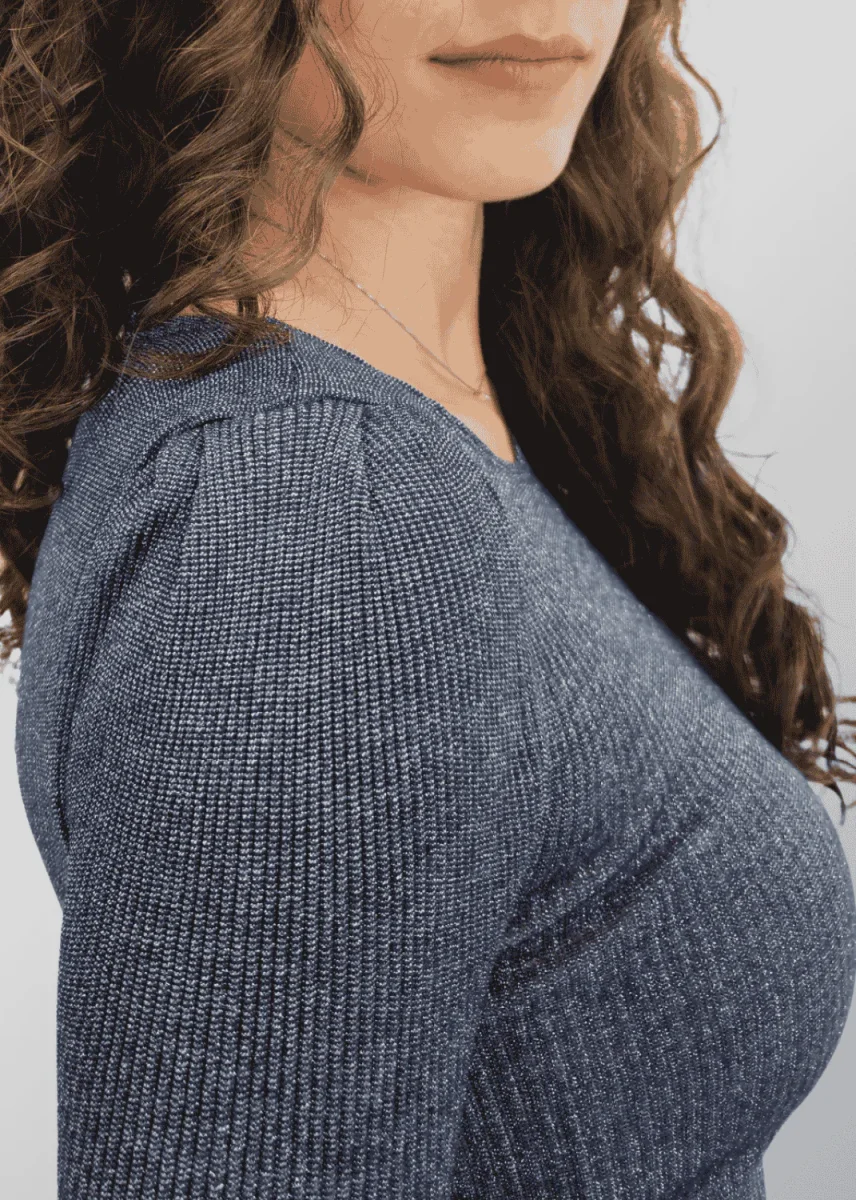 Maglia lamé maniche a 3/4 Giulia in Lana Seta - immagine 4