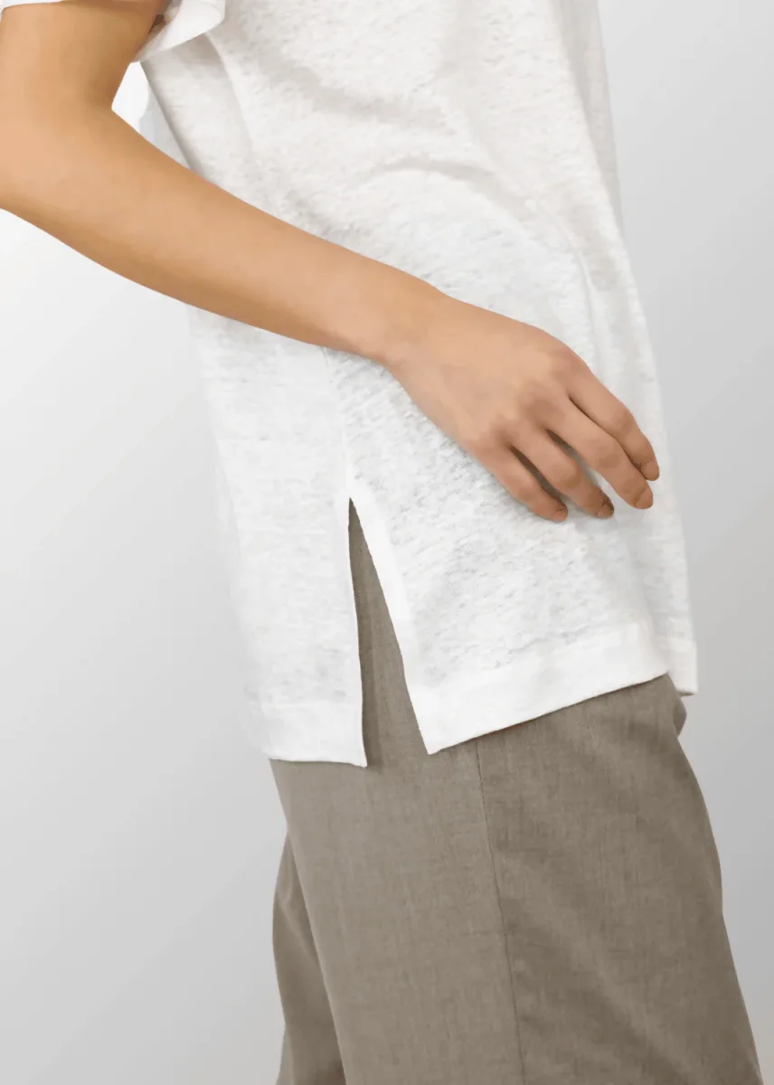 Maglia manica corta Giusy con spacchi laterali in Puro Lino - immagine 6