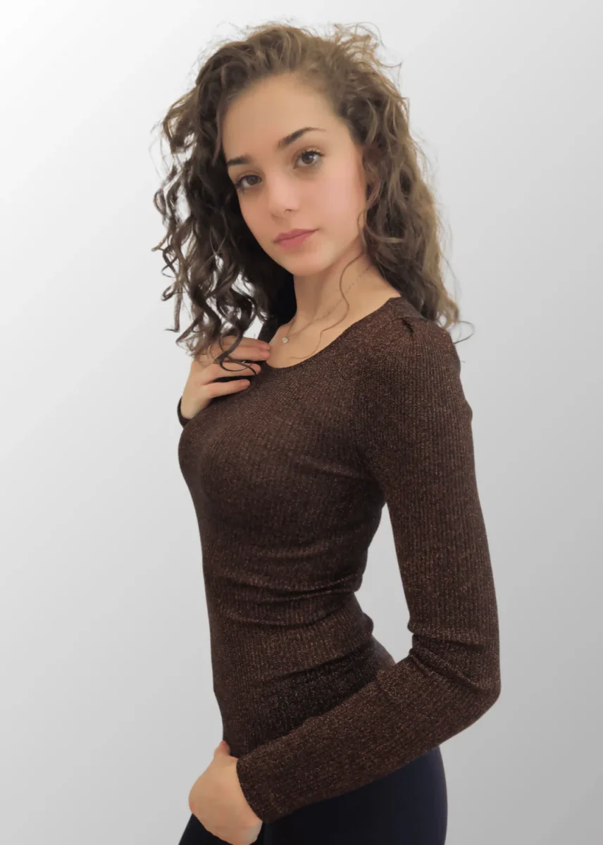 Maglia lamé maniche lunghe Nati in Lana Seta - immagine 8